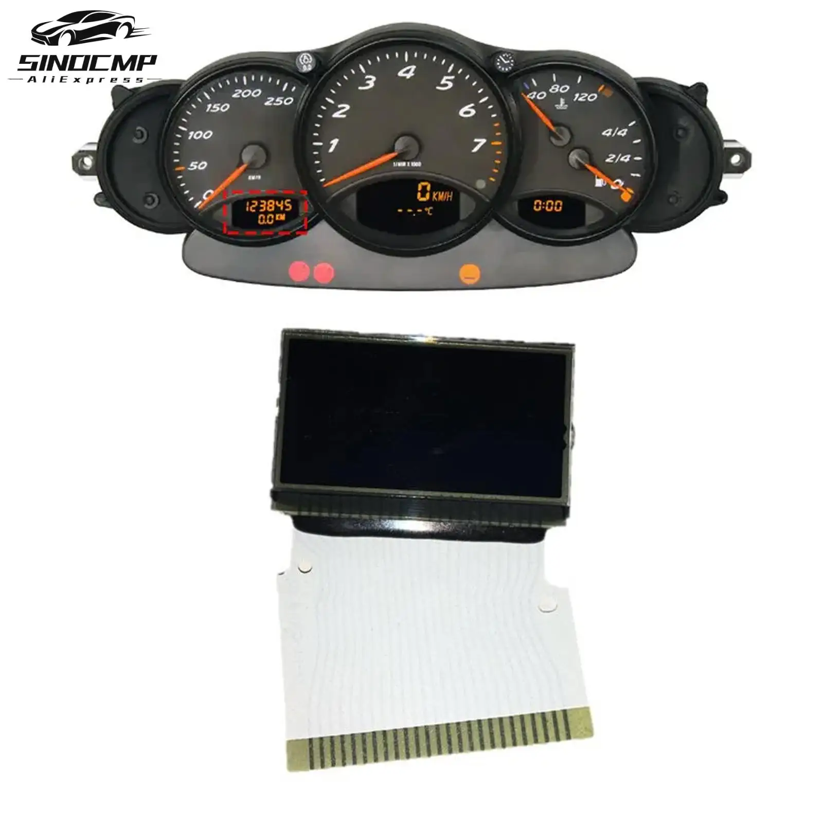 

Left KM Version Display Screen 9966411130170C 9966411040270C 9866411040170C For Porsche 911 996 Boxster 986 RUF 3400 S RGT