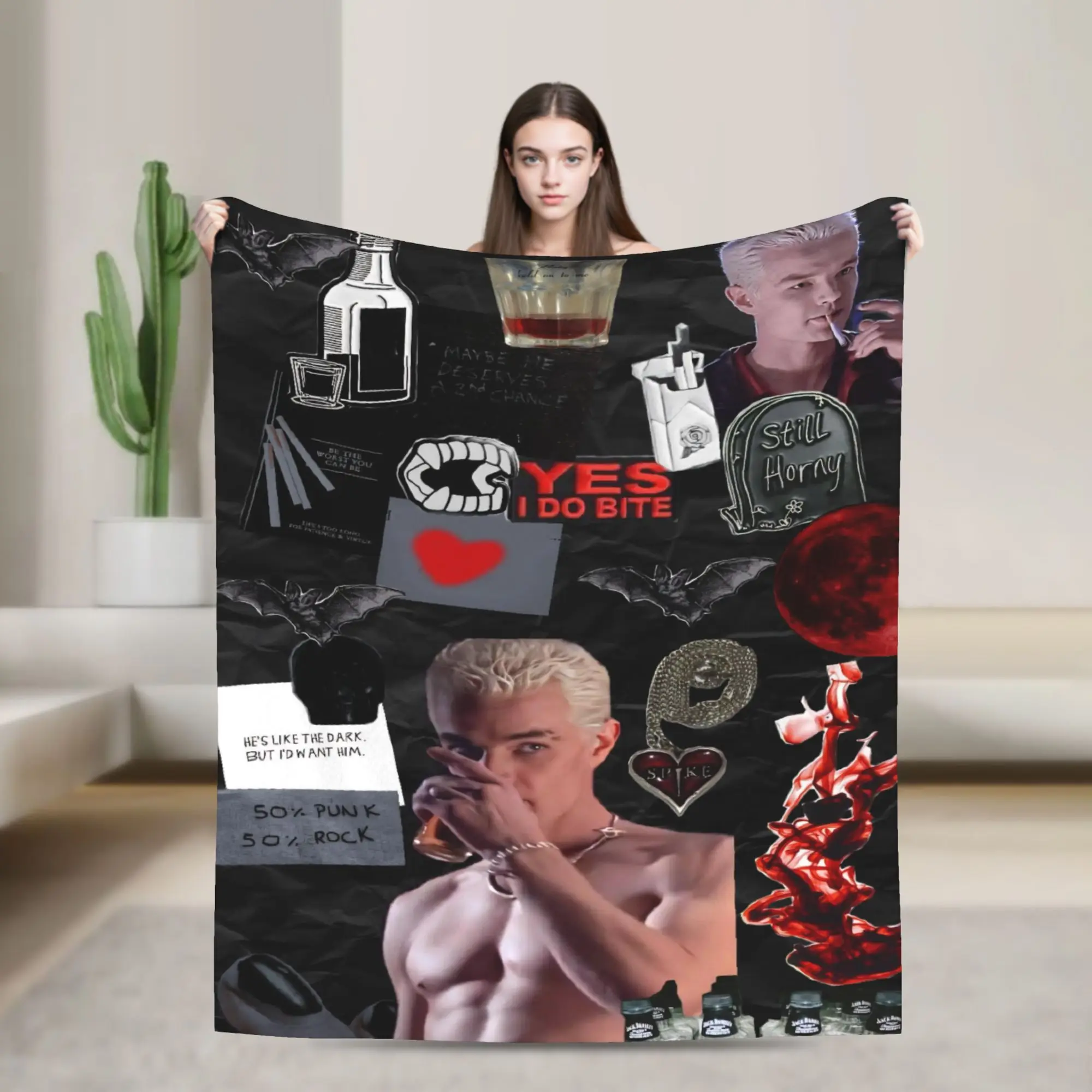 Buffy the Vampire Slayer Blankets Spike Horror Flannel Novelty Soft Throw Blankets for Home All Season