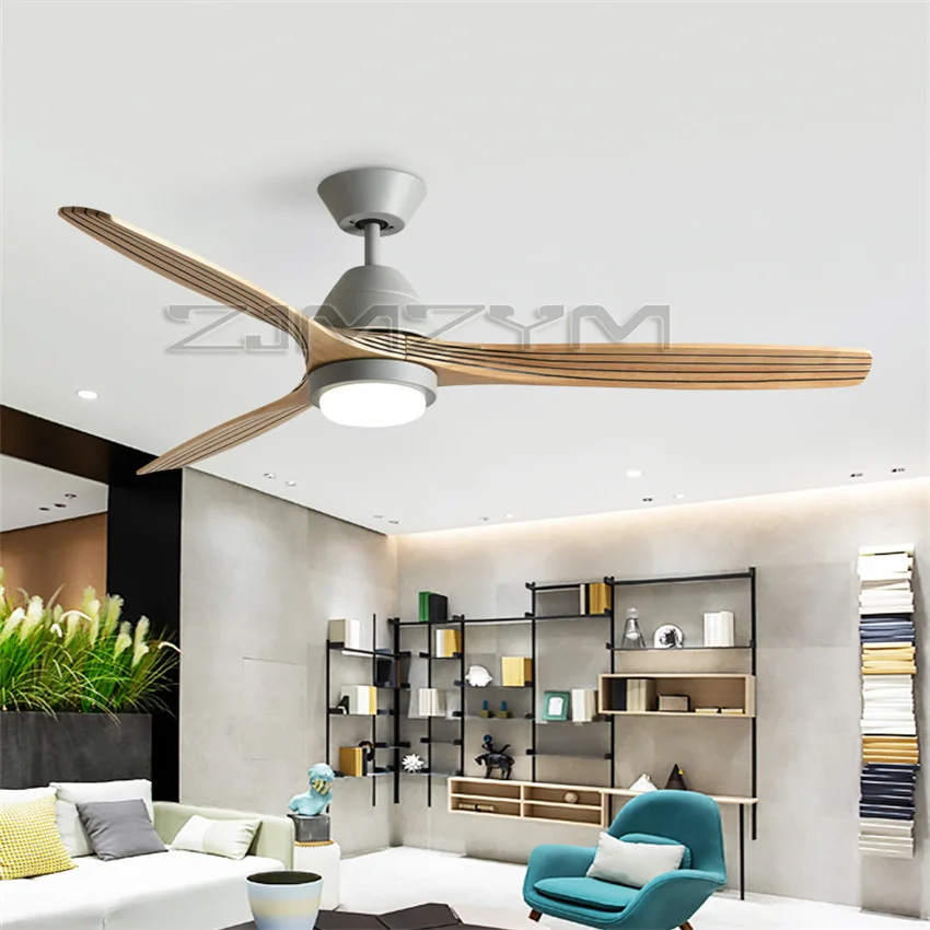 52 بوصة LED مروحة سقف خشب متين مروحة بمصباح تحويل التردد 3-color مروحة سقف 6-speed التحكم عن بعد الرجعية غرفة المعيشة