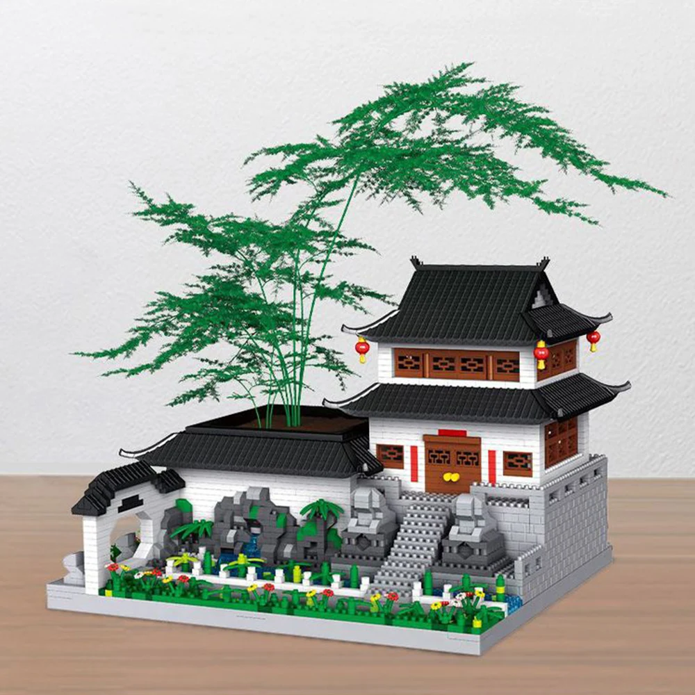 China Zuid van de onderste bereikt op Yangtze River Micro Diamond Block Bonsai Architectuur Bricks Speelgoed Pen Container Nanobricks