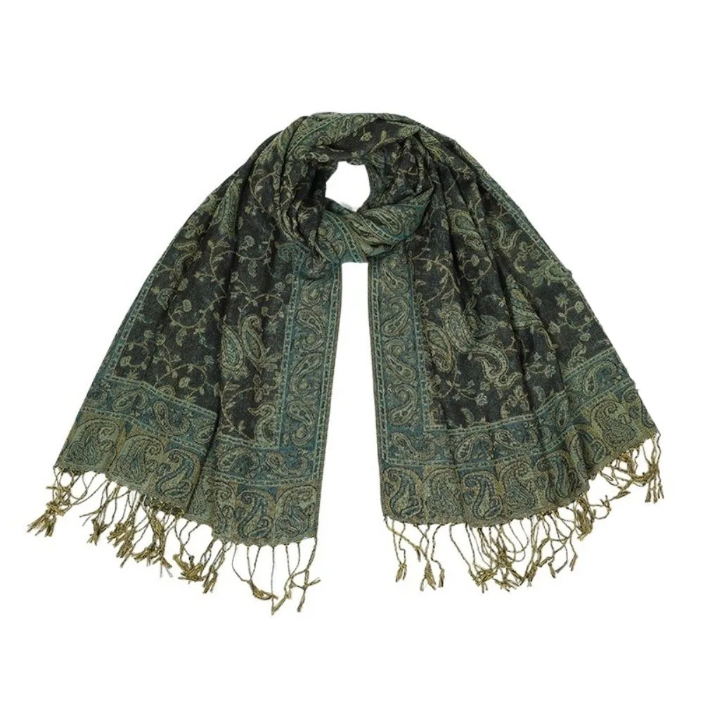 

Soft Tassels Paisley Shawl Sun Protection Long Sunscreen Shawl Bohemia Ethnic Style Cashmere Scarf Travel