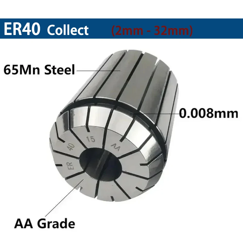 

ER40 ER50 Spring Collect Chuck Clamp 4 6 8 10 12 14 16 18 20 22 24 26mm Spring Collet Set AA 0.008mm ER Collect ER40 ER50