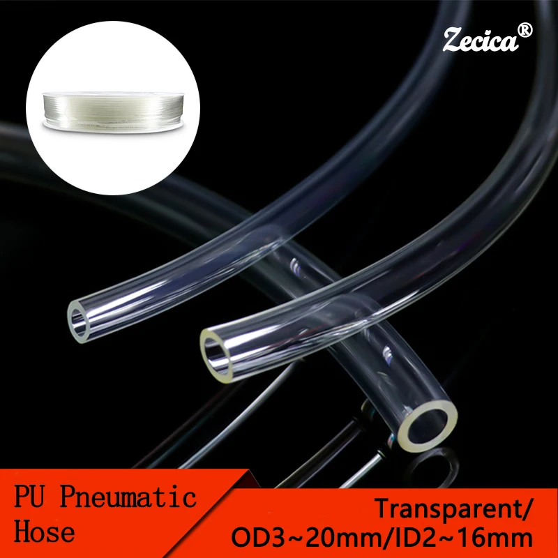 Transparent PU Pneumatic Hose Diameter 3/4/5/6/8/10/12~20mm Pneumatic Tube PU Hose Polyurethane Pipe Air Component Hoses 1~10M