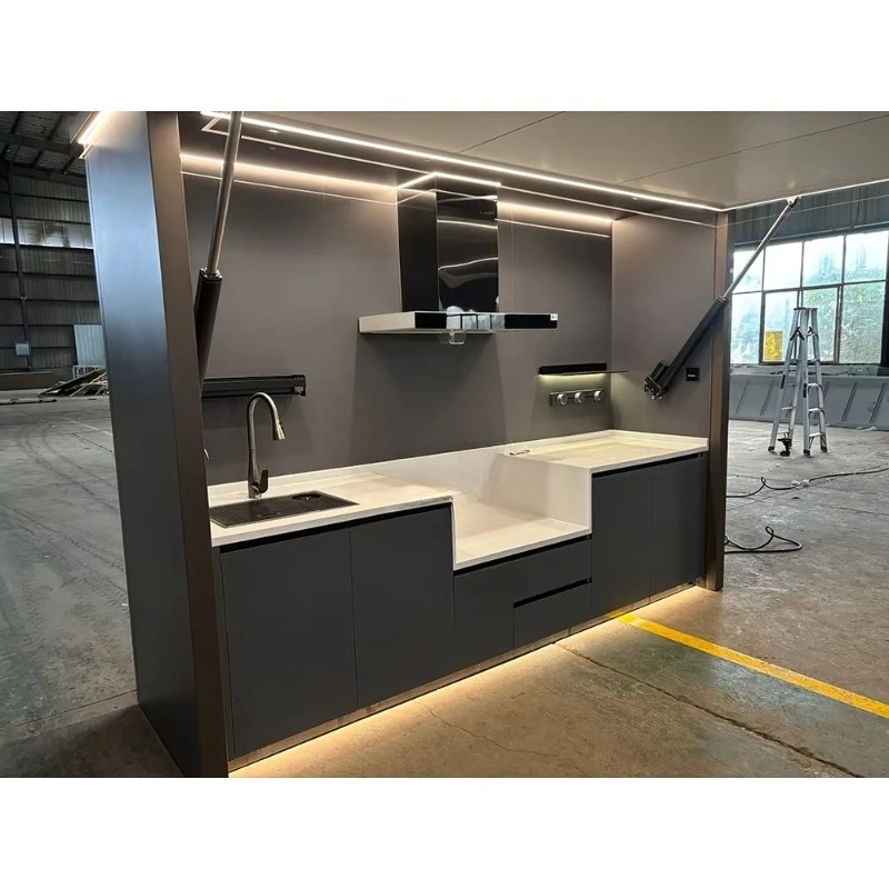 Dual Function Modular Outdoor Kitchen Pod Integrated Outdoor Bar Counter & Cooking Station Prefab Weatherproof Catering Pod