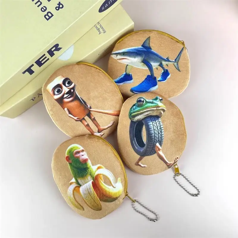 

Cartoon Cute Funny Shanhaijing Coin Purse Large Capacity Wallet Headphone Bag Sundries Storage Bag Girly Keychain Pendants Gifts
