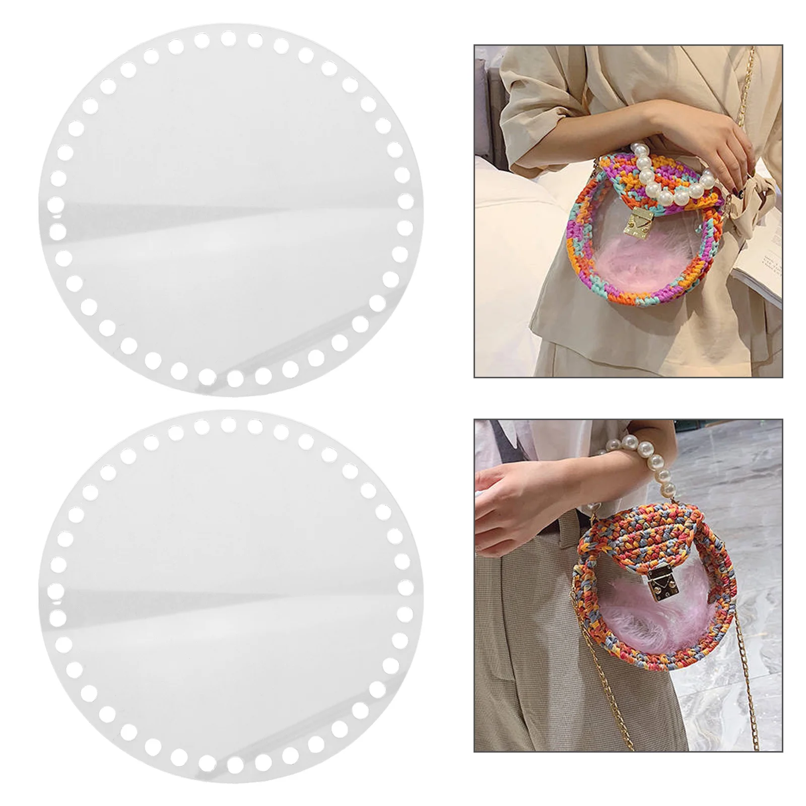 

5Pcs Acrylic Transparent Base Thick Clear Weaving Board for Crochet Bags Bag Bottom Base DIY Craft Basket Weaving Supplies