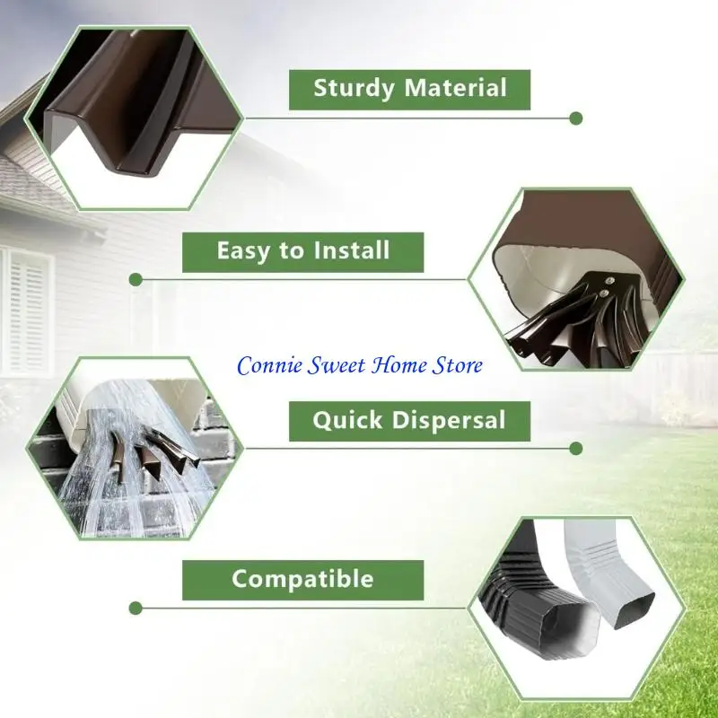 LXAF 2 Stück Regenwasser-Abflussverteiler, Dachrinnen-Fallrohrverlängerungen, Fallrohr, Regenwasser-Verteiler-Werkzeug, einfach