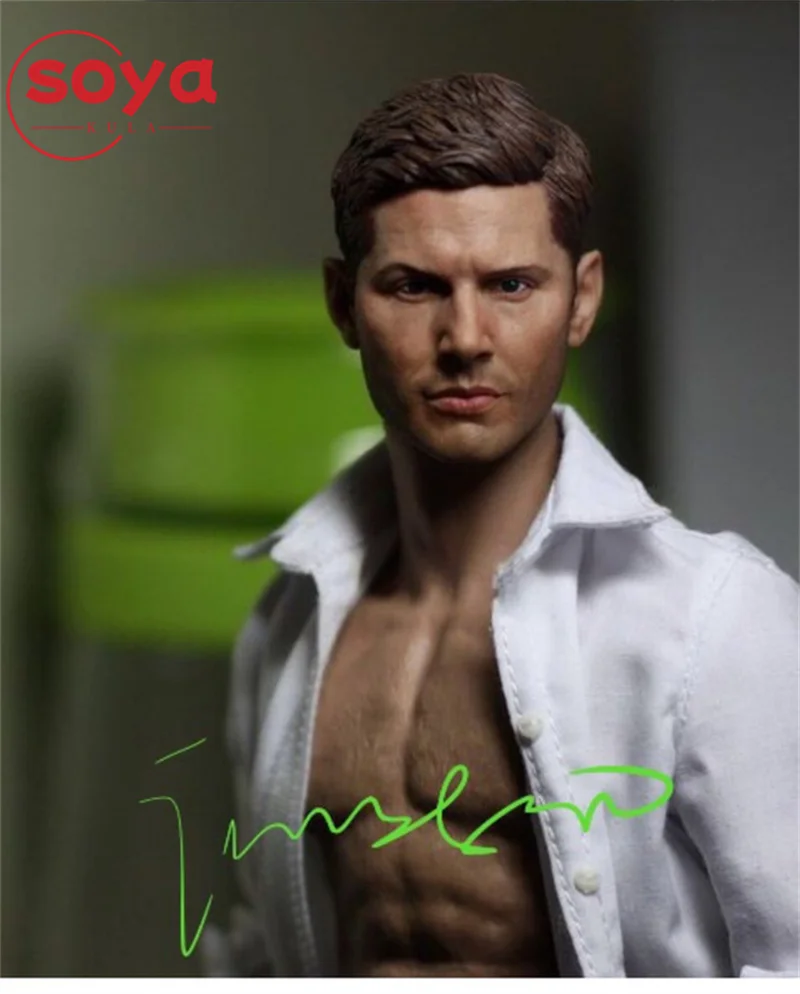 Escala 1/6, cabeza esculpida de Dean Winchester, modelo tallado apto para muñecas de cuerpo de figura de acción de soldado masculino de 12"