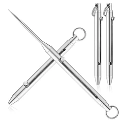 ポータブル自転車用品,ポケット歯ブラシ,シルバーチェーン,屋外ピクニック用金属つまようじホルダー,キャンプアクセサリー