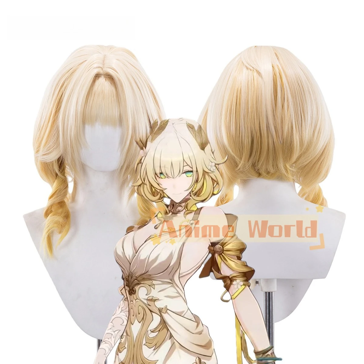 Anime Aglaya Wig Halloween Carnival Party Props Synthetic Hair Heat Resistant Fiber + Wig Cap