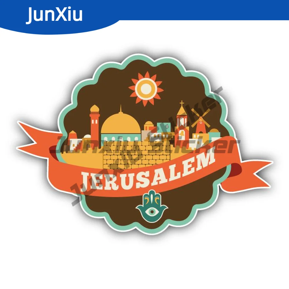 

Jerusalem City Sticker Israel Travel Emblem Cover Scratches Decor Graphic Accessories For Car Laptop Speedboat Rear Windshield
