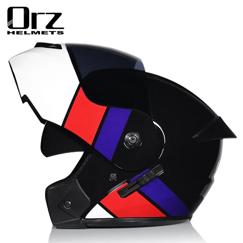 Orz Helmet Motorcycle Helmet Locomotive Double Lens Uncover Helmet Full Helmet Racing Helmet Running Helmet Dual Use Helmet Gift