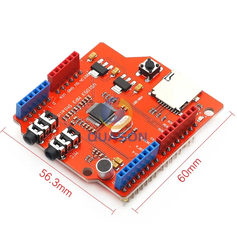 VS1053 VS1053B Stereo Audio MP3 Player Shield Record Decode Development Board Module With TF Card Slot For Arduino  R3