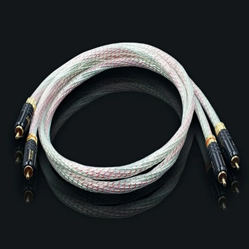 Valhalla 8 Core 16awg Silver RCA Gold-Plated Plug HiFi Audio Cable for Amplifier CD Player