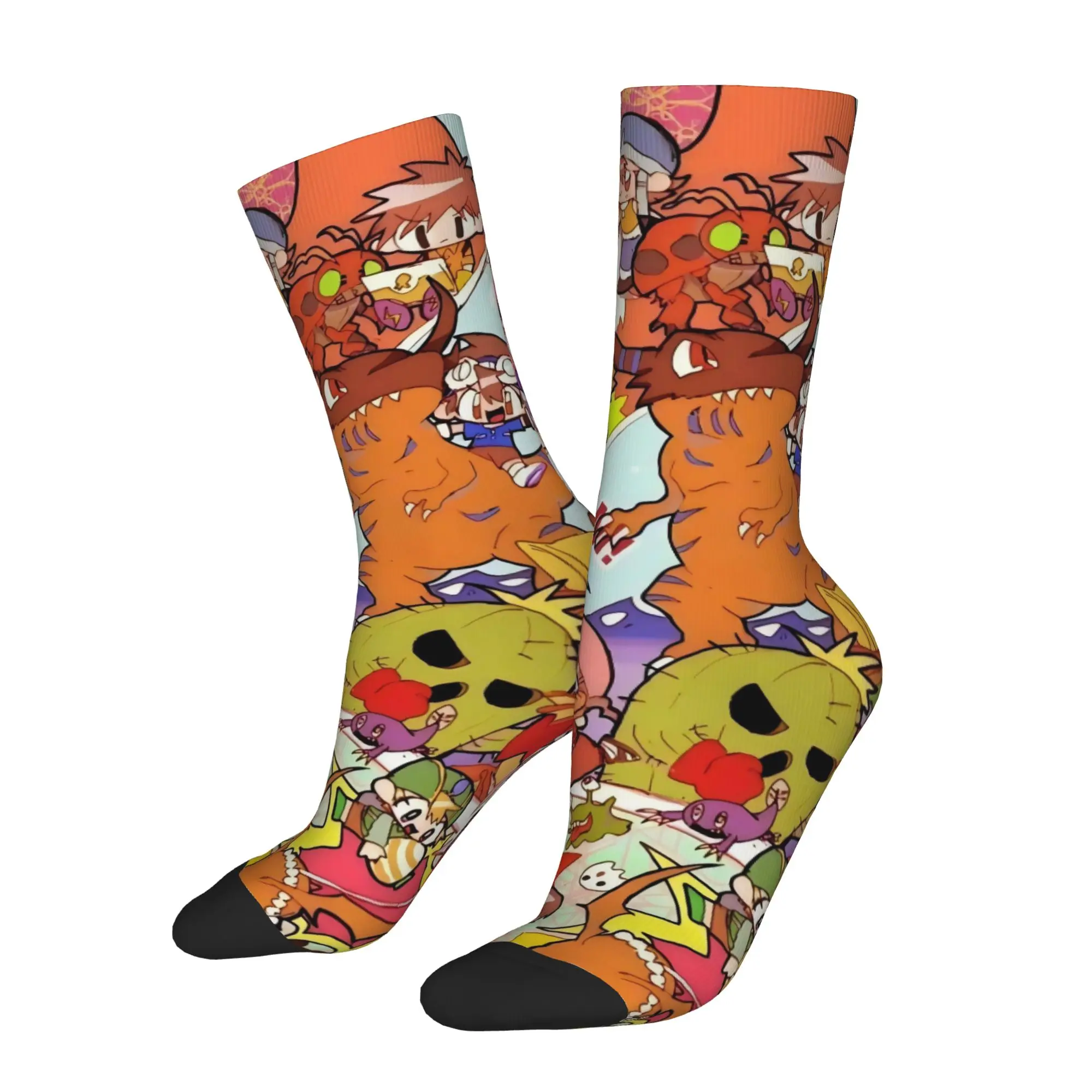 

Funny Sock BANDAI Digimon Digimon Gathering Hip Hop Quality Pattern Printed Men Socks Novelty Men's Socks