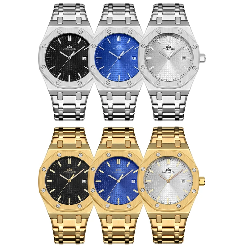 Fashion Fully Automatic Mechanical Watches for Men Calendar Stainless Steel Strap Luxury Brand High Quality Luminous Mens Watch