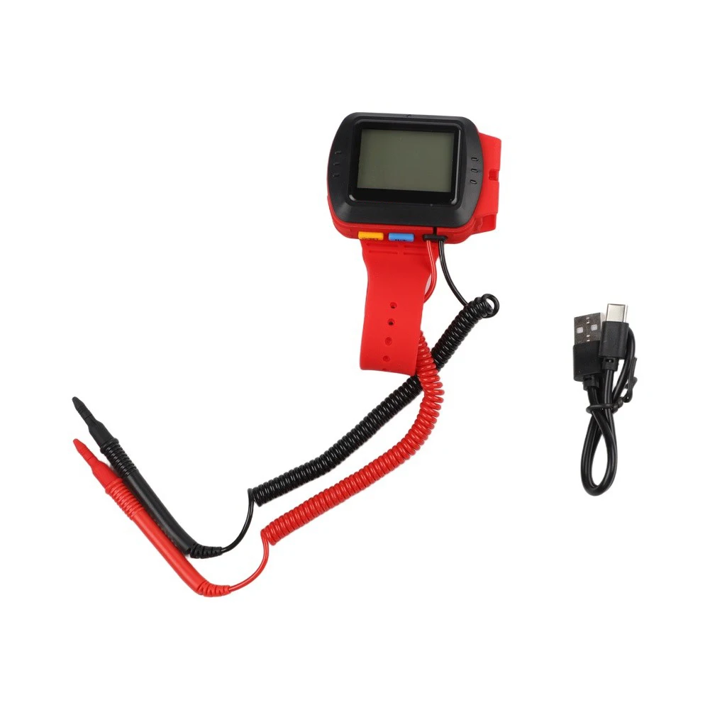 MY80S+ Wristband Digital Multimeter With Backlight NCV For Auto Range For High Altitude Electrical Work Red Black Wearable