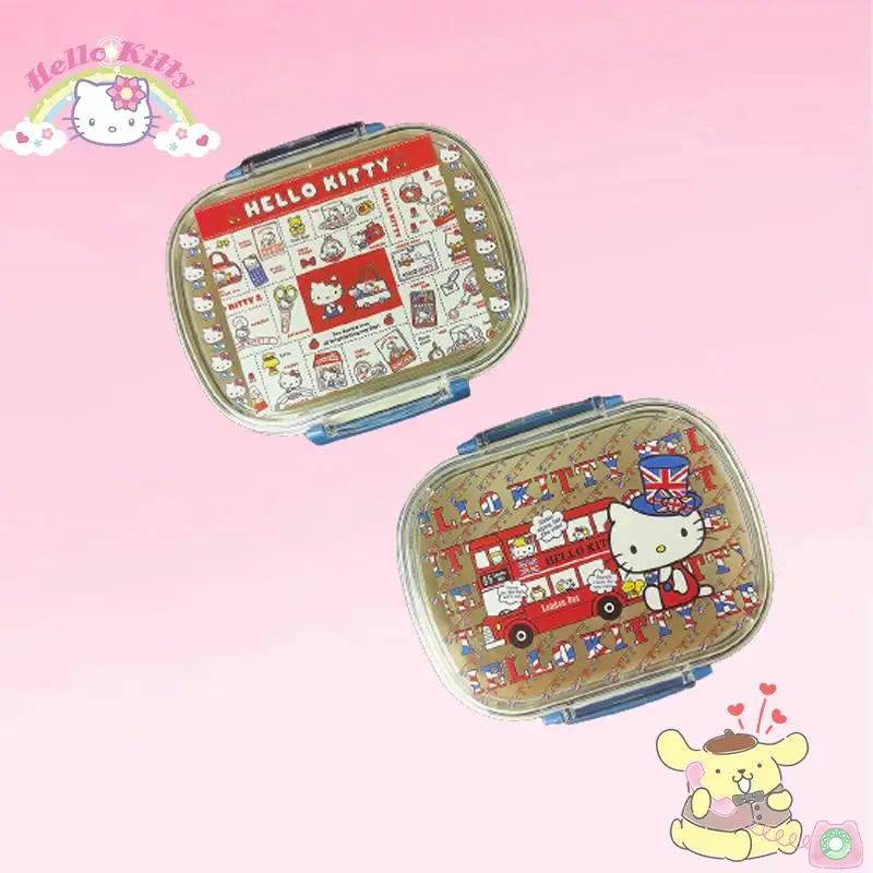 Ланч-бокс Hello Kitty аниме Kawaii портативный детский Ланч-бокс для закусок фруктов герметичный Ланч-бокс для микроволновой печи пикника на открытом воздухе