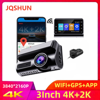 4K +2K 3Inch Dash Cam Dual Lens Ultra HD Real Car DVR Camera WIFI GPS APP Rear View Night Vision WDR Video Recorder 24H Parking