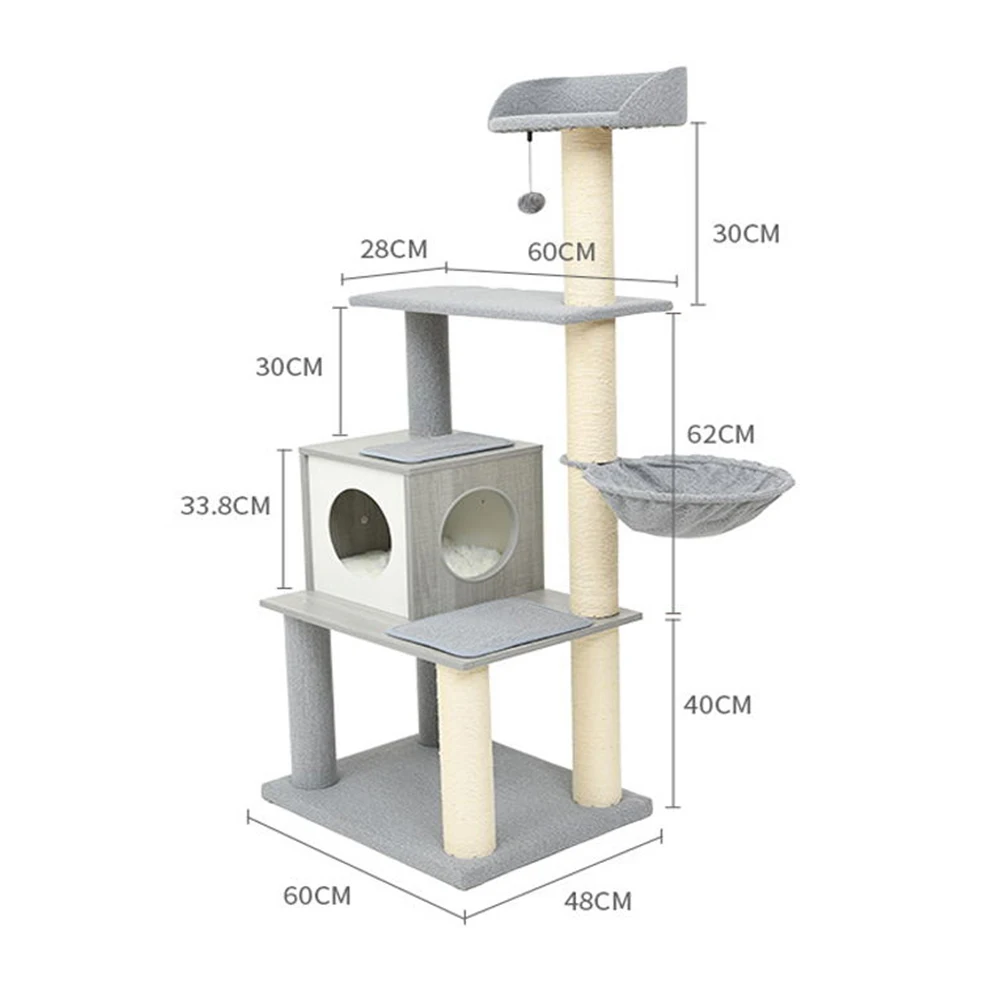 Wooden Sisal Oem Manufacturer Wholesale Customized Design Large Cat tree House Pet Scratcher bucket Cat Tree Cat Furniture