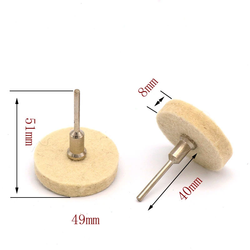3mm Shank T Type Buffing Wheel 50mm Grinding Head Polishing Cloth Brush For Dremel Rotary Abrasive Tools Polish Grinder