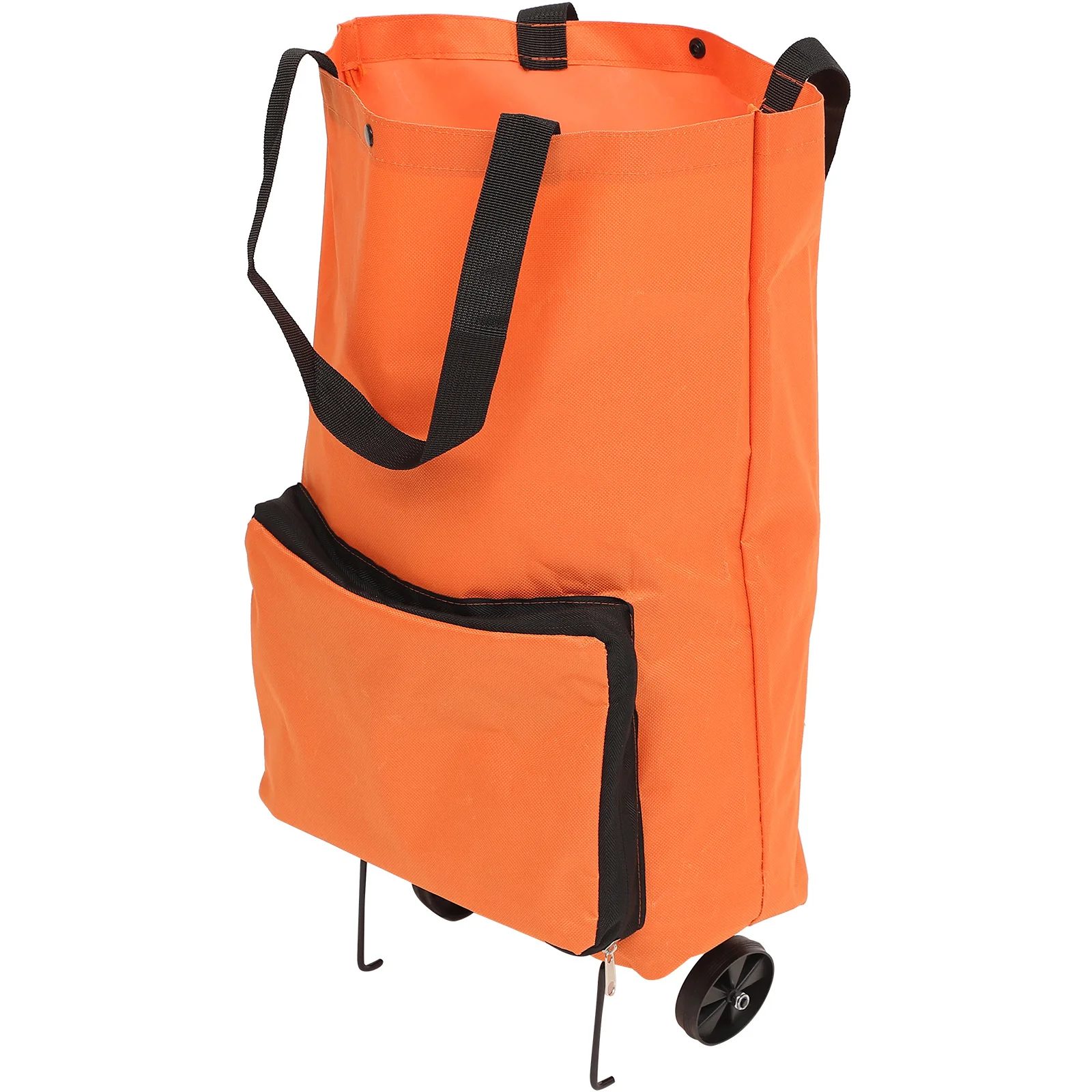 حقيبة عربة قابلة للطي، حقيبة تخزين للتسوق ذات سعة كبيرة مع عجلات للبقالة والسفر والنزهات وحقيبة بقالة كبيرة