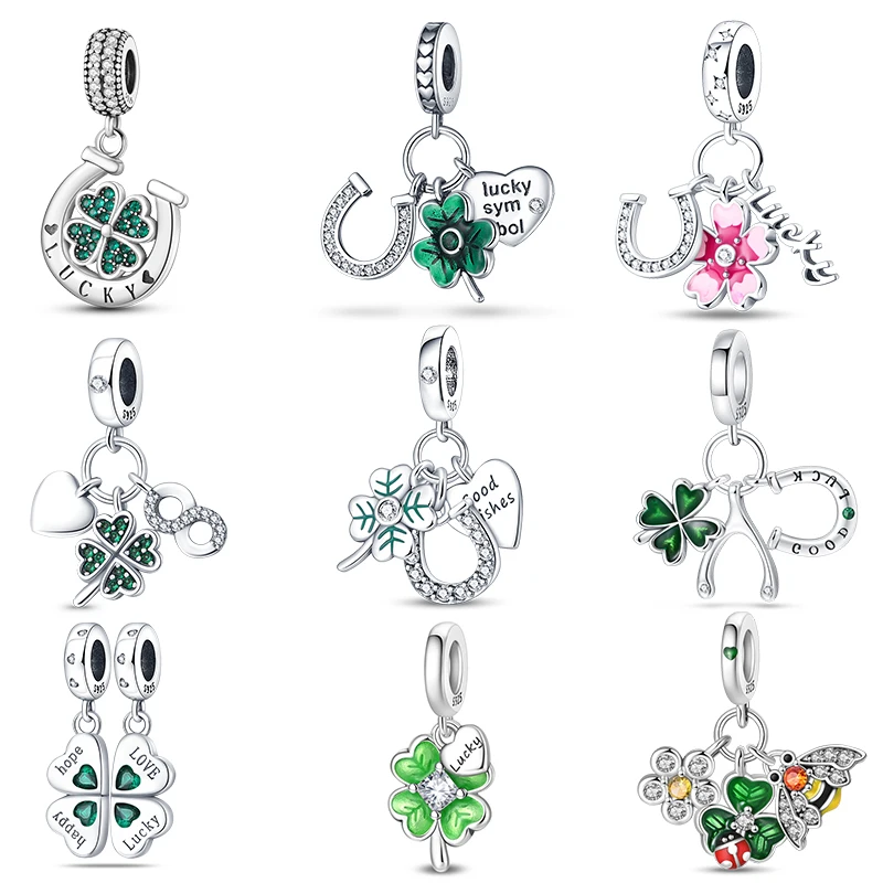 

Charms 925 Original Classic Four-Leaf Clover Beaded Bracelet Necklace Jewelry Women's Luxury Jewelry Making Daily Holiday Gift
