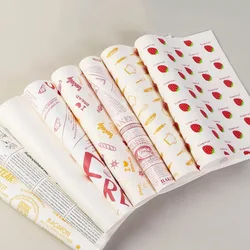 25Pcs Deli Paper Sheets, Grease Proof Food Wrappers, Wrapping Paper for Bread Sandwich Burger Fries - Oilpaper Baking Tools