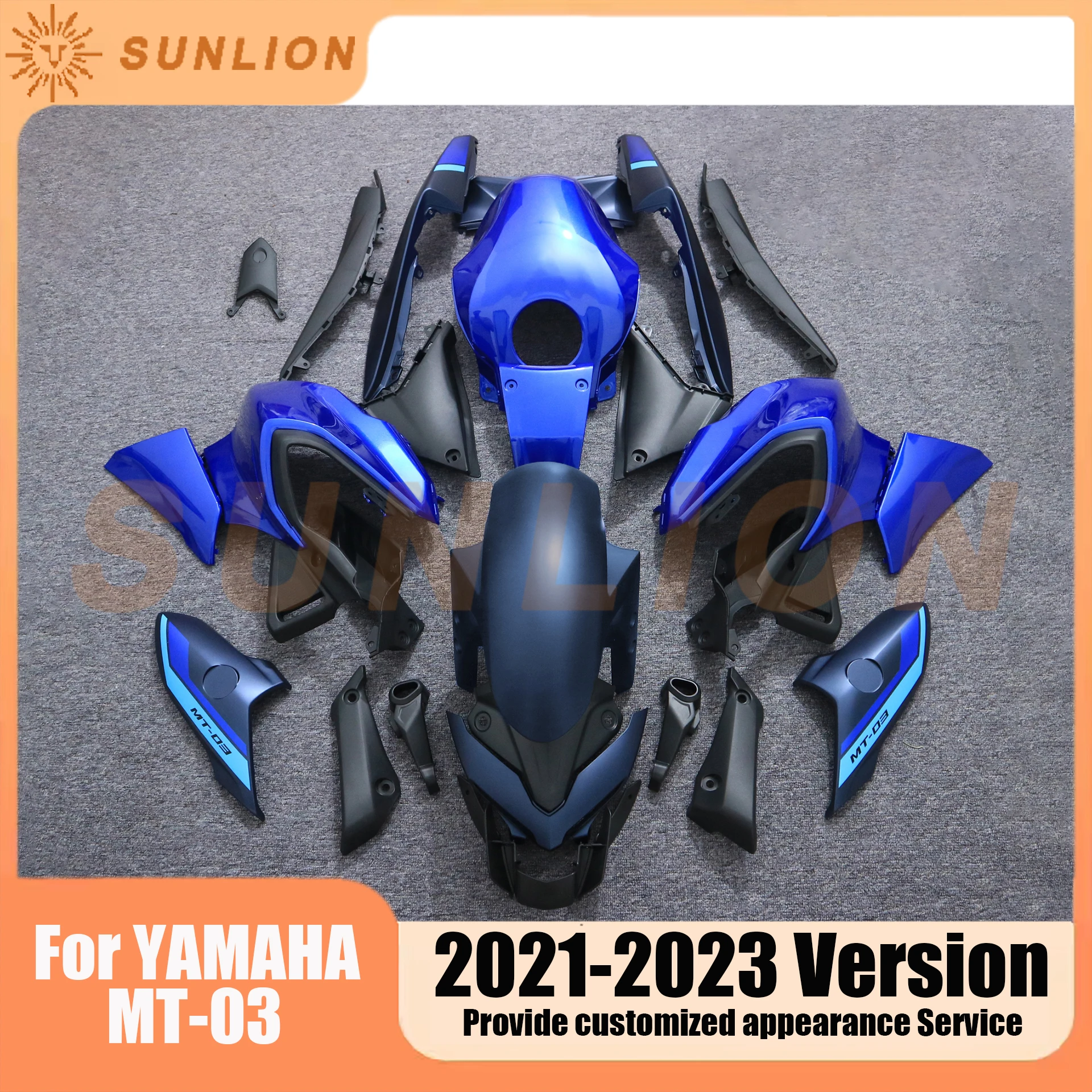 For YAMAHA MT-03 MT03 2021 - 2023 Carbon Fiber Painted Look Full Body Kits Fairing