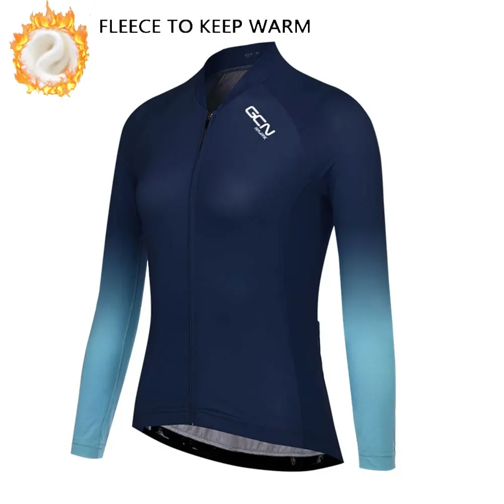 Woman's Cycling Jersey 2024 Winter Long Sleeves Cycling Jackets Thermal Fleece Mountain Bike Cycling Tops Warm Bike Jersey Pink