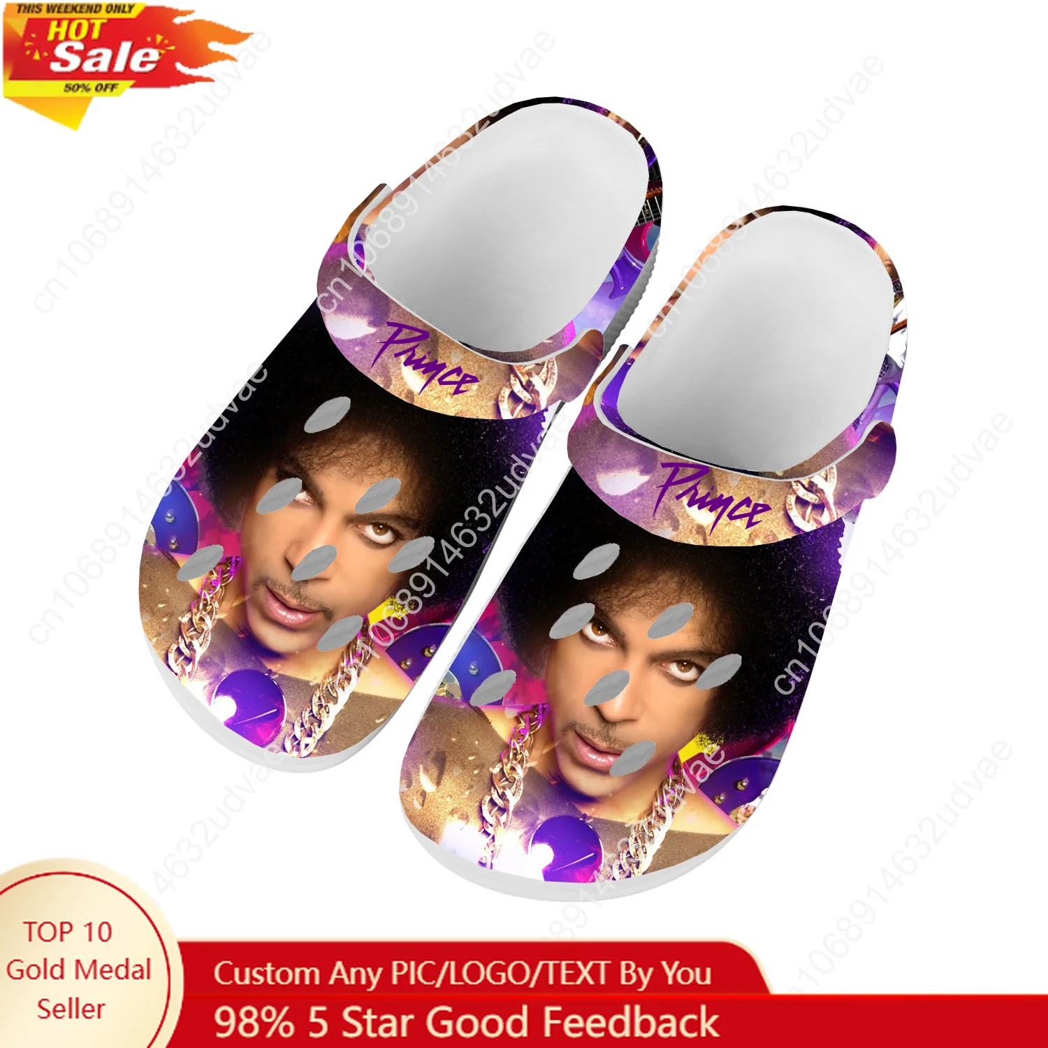 

Prince Rogers Nelson Sandals Mens Women Youth Boy Girl Water Shoes Home Garden Clogs Custom Made Breathable Hole Slippers