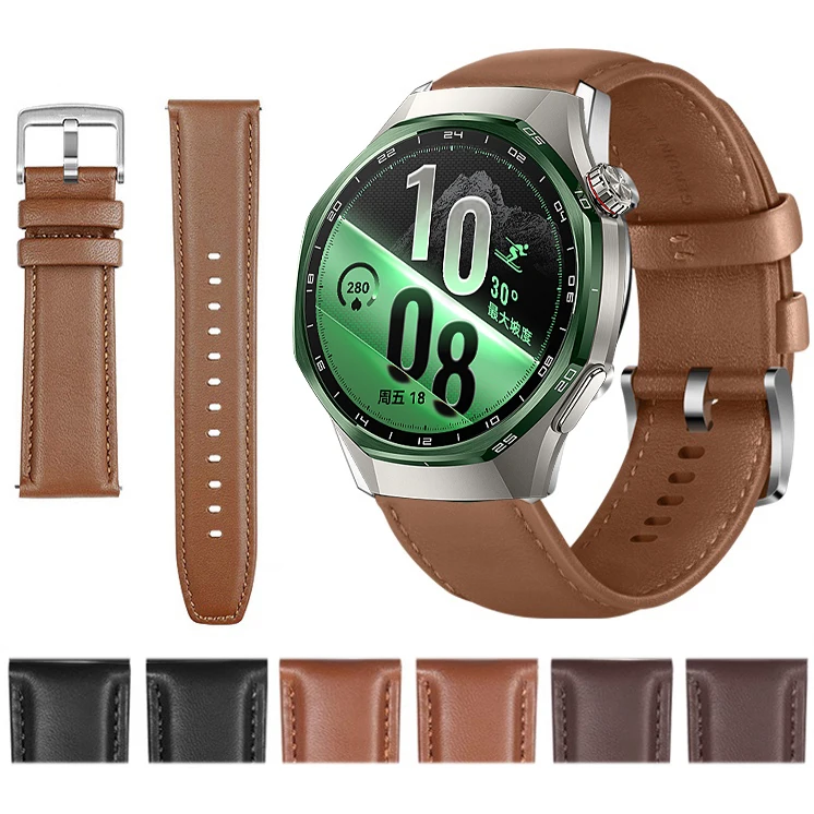 Genuine Leather Watchband for Huawei Watch GT 7 Pro 46mm 22mm Strap Steel Pin Buckle High Quality Wrist Bracelet