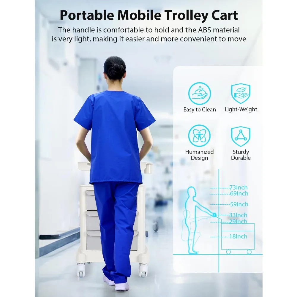 عربة تسوق الموجات فوق الصوتية المحمولة الماسح الضوئي للتصوير بالموجات فوق الصوتية عربة تخزين مستحضرات التجميل الطبية تحميل 110LBS