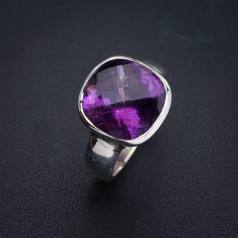 StarGems Natural Amethyst  Handmade 925 Sterling Silver Ring 4.75 E9261