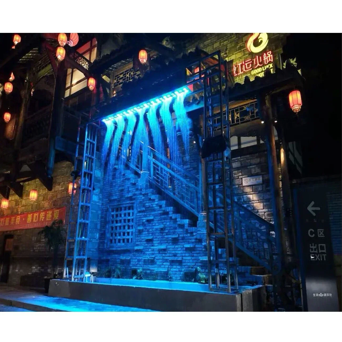 Sell like hot cakes Flowing water music fountain,Optical digital water curtain,Landscape fountain