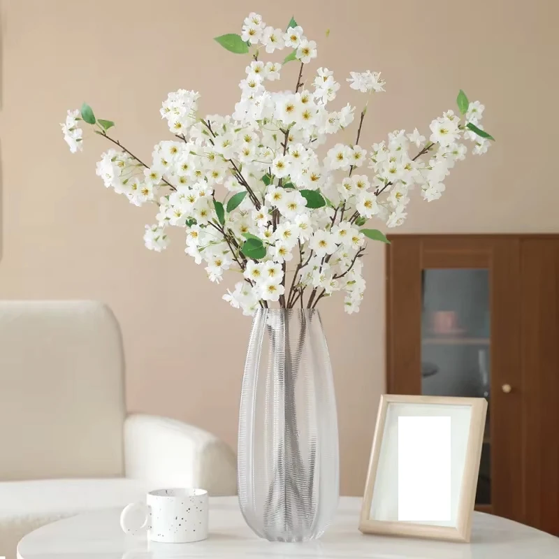 4 Stücke Künstliche Kirschblütenzweige aus Seide für Heimdekoration, Garten, Hochzeit, Blumenarrangements, Landschaftsgestaltung, Partydekoration – Detail 7