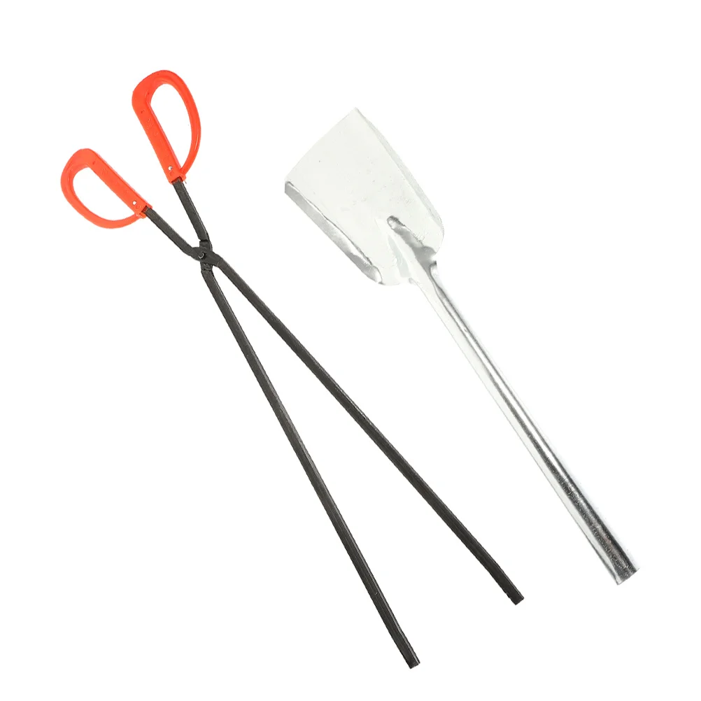 

1Set Fire Pit Tools Heavy Duty Firewood Shovel Tongs Charcoal Grabber Iron Clamp Ash Scoop Outdoor Fireplace Bonfire Equipment