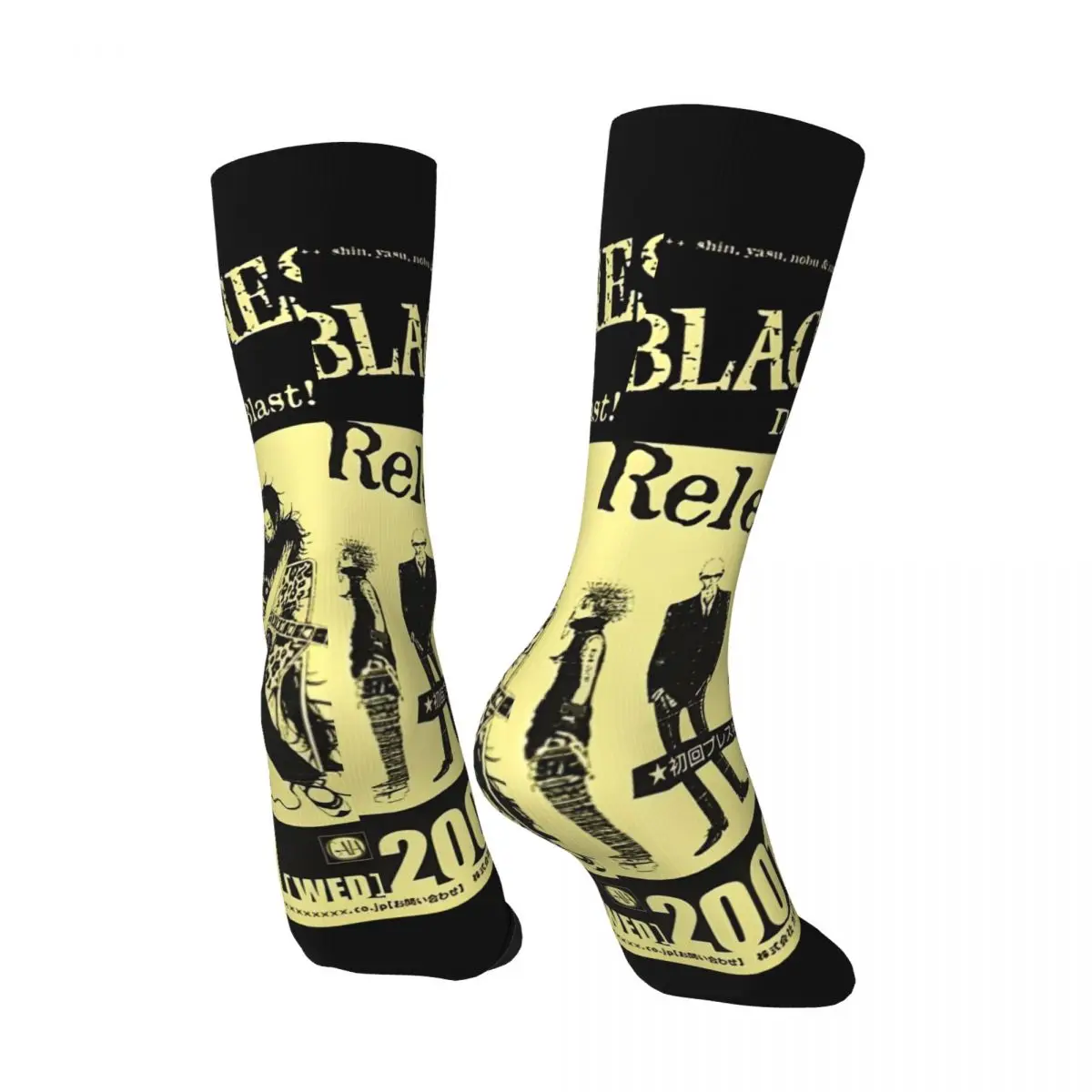 Retro die schwarzen Steine Band Herren Kompression socken Unisex Nana Street Style nahtlos bedruckte Neuheit Crew Socke