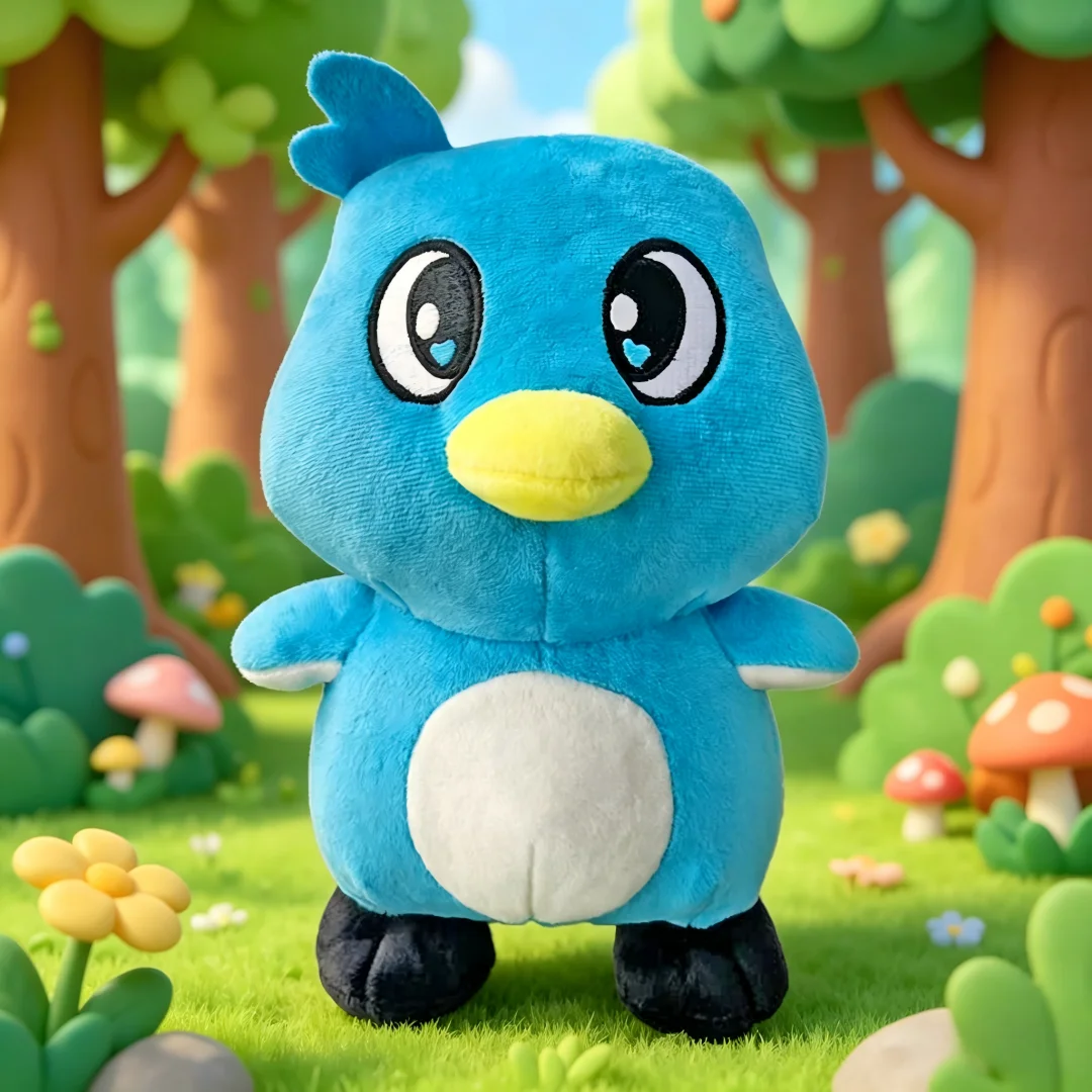 

25CM Charming Blue Bird Stuffed Plush Toy Milo Character Doll Soft Cartoon Animal For Kids Room Decor And Playing