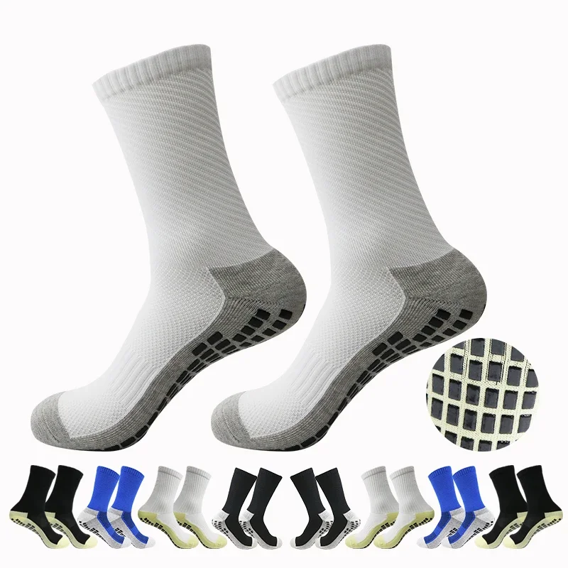 1 Pair New Anti Slip Football Socks for Men and Women's Sports Socks Anti Slip Football Basketball Grab Socks