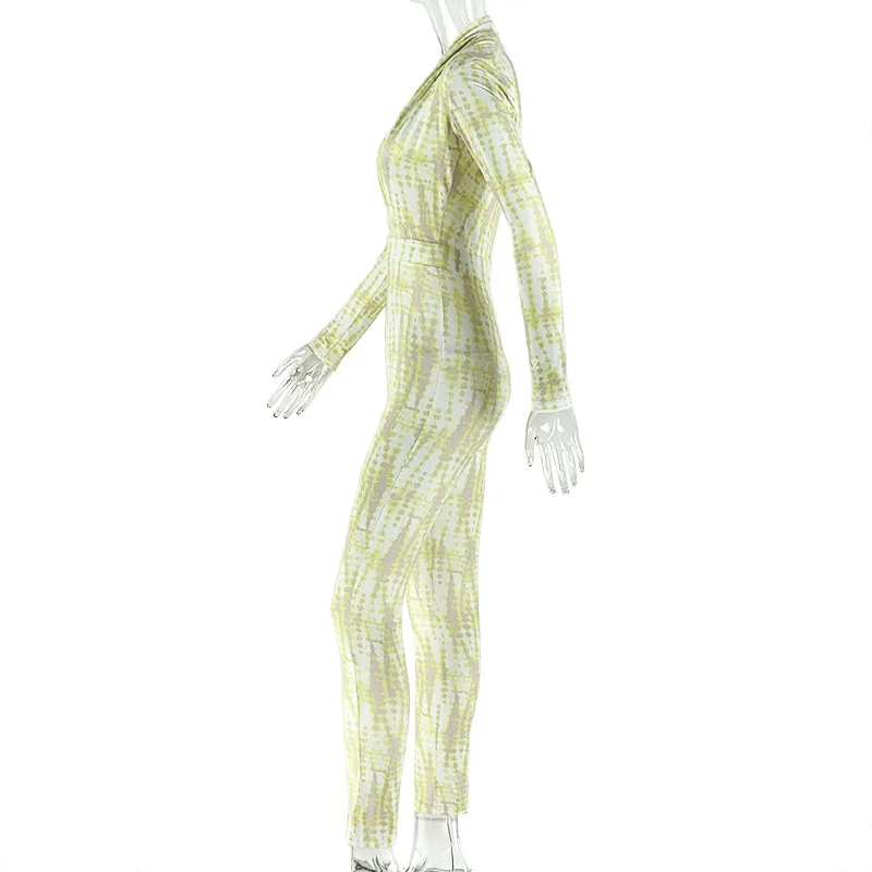 Combinaisons imprimées pour femmes, pour printemps et été, manches longues, col en v, ample, mode Streetwear, salopette, pantalon crayon, 2026