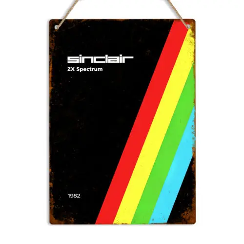 ZX Spectrum Logo Art Metal Wall Sign Vintage Computer Retro Gamer Gift