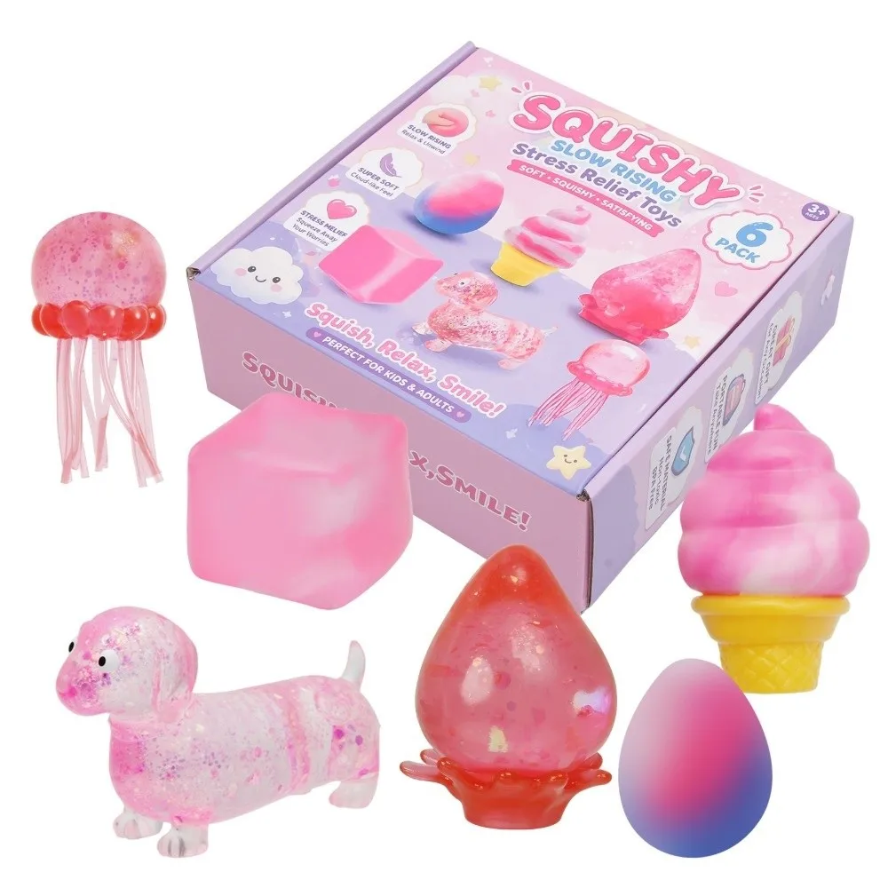 Slow Rising Squishy Toy Random Color TPR Maltose-Filled Squeezable Balls Maltose-Filled Soft Stretchy Sensory Fidget Toy Adults