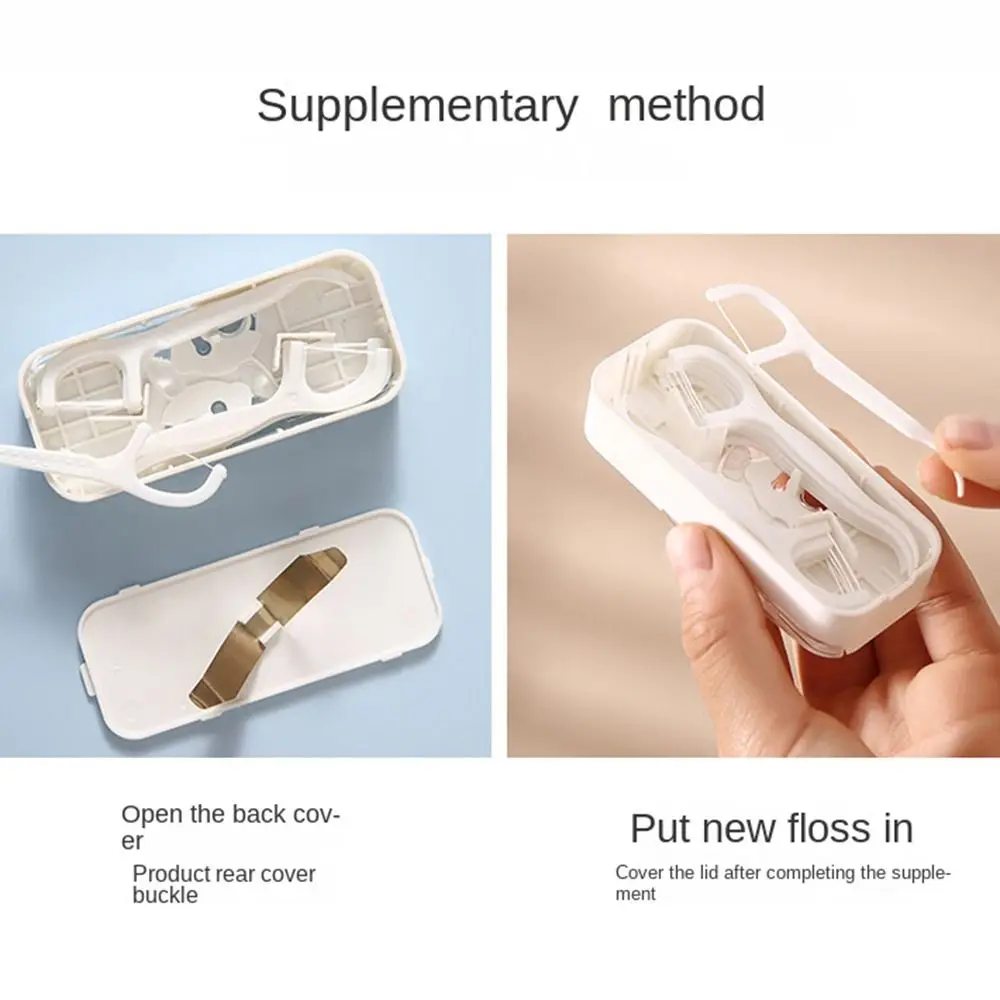 Toothpicks Organizer Dustproof Oral Cleaning Teeth Flosser Stick Teeth Floss Storage Box Floss Pick Dispenser Automatic Case