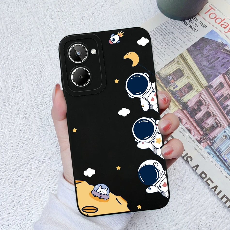 Custodia per telefono per Realme 10 Pro + Plus pittura a olio paraurti per fotocamera in Silicone liquido morbido per OPPO Realme10 10Pro + Funda