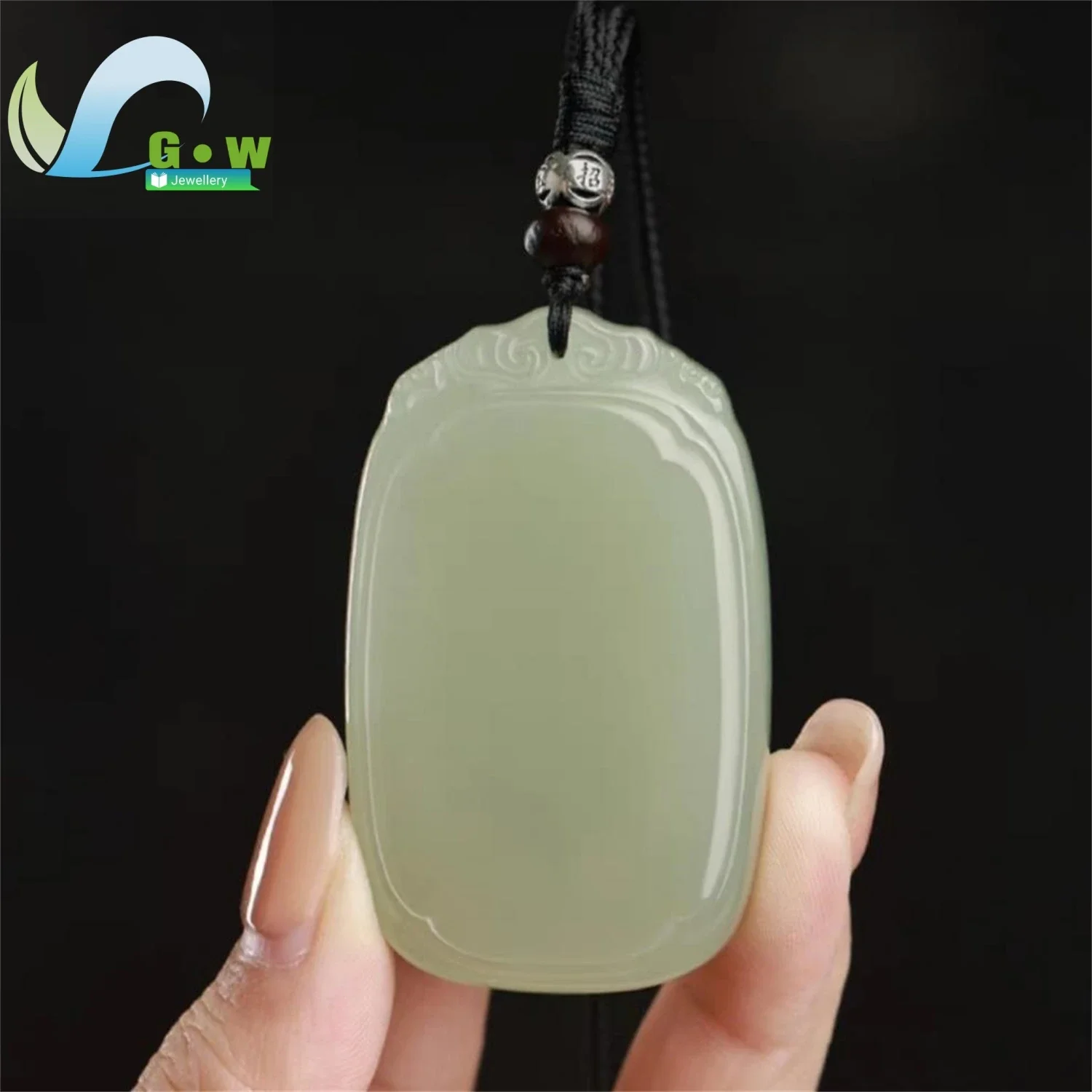 Hand Carved Duck Egg Green Jade Pendant Necklace Minimalist Light Green Gemstone Unisex for Women Luxury Business Jewelry Gift