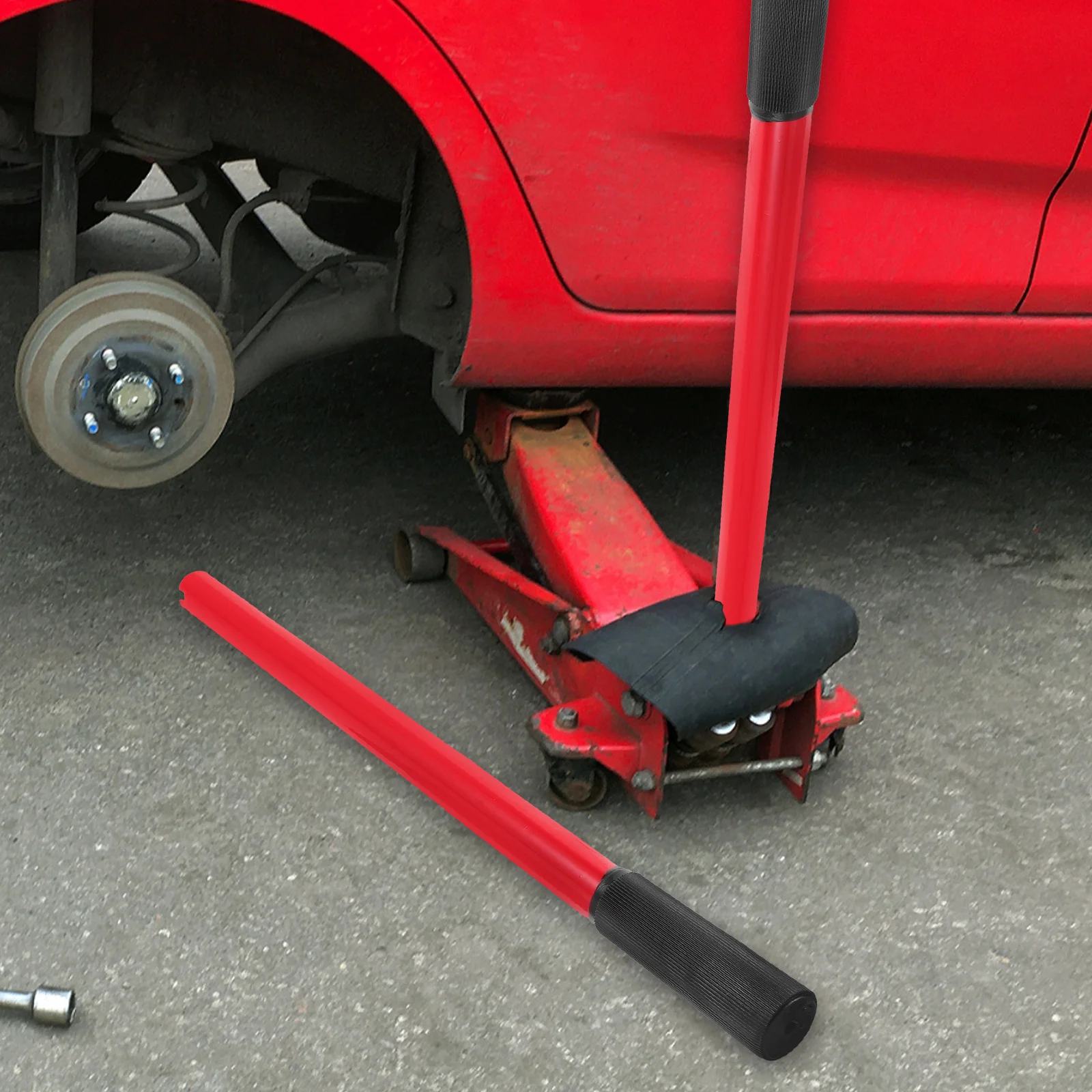 Trailer Jack Handle Replacement Hydraulic Pole Lever For Automotive Floor Car 3700X200X200CM Red