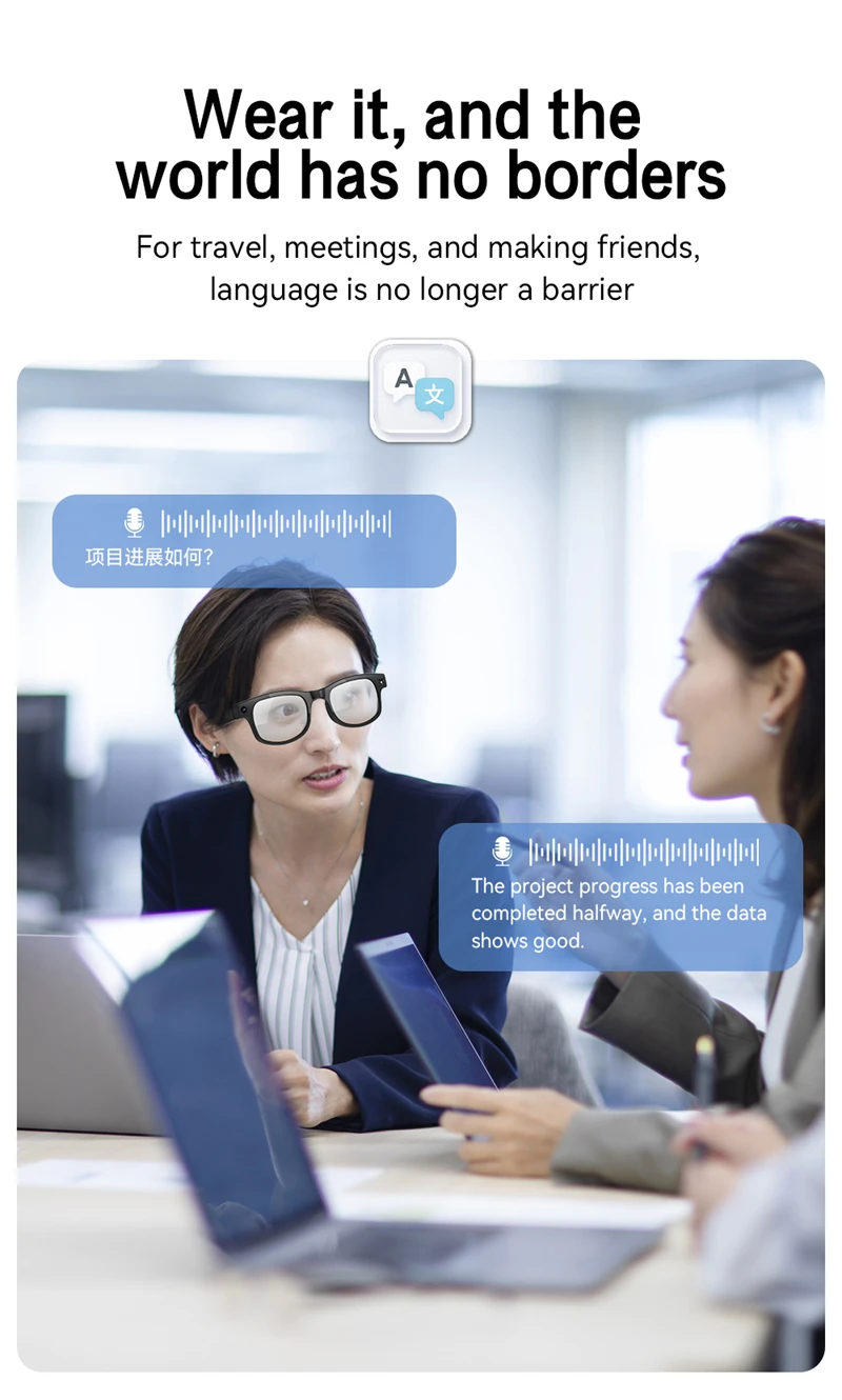 800W Camera AI Glasses Men Color-Changing Smart Translation Glasses Photo Video Recording Waterproof Call Smart Sunglasses New