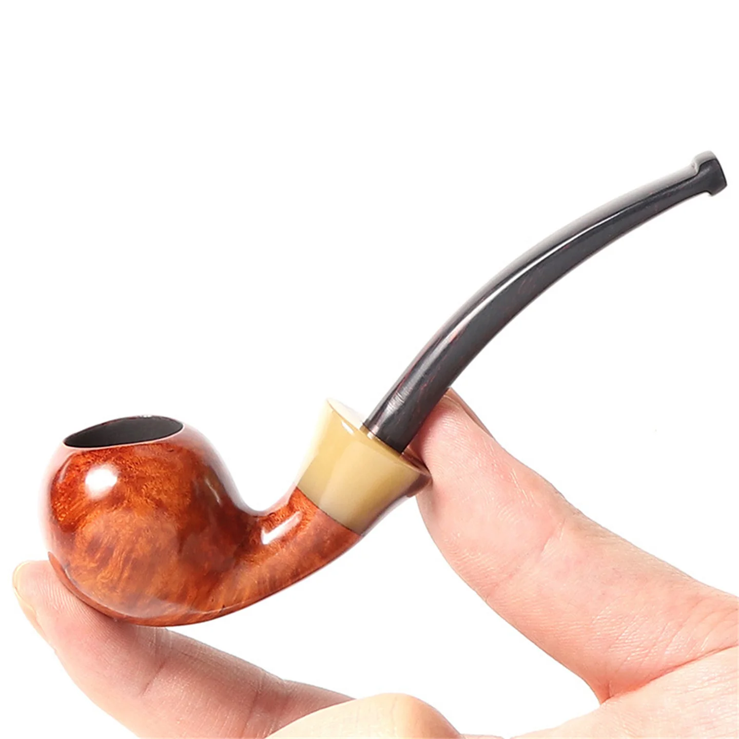 Shinan Wood Pipe Classic Curved Apple Handle Men's Solid Wood Pipe Smoking Set