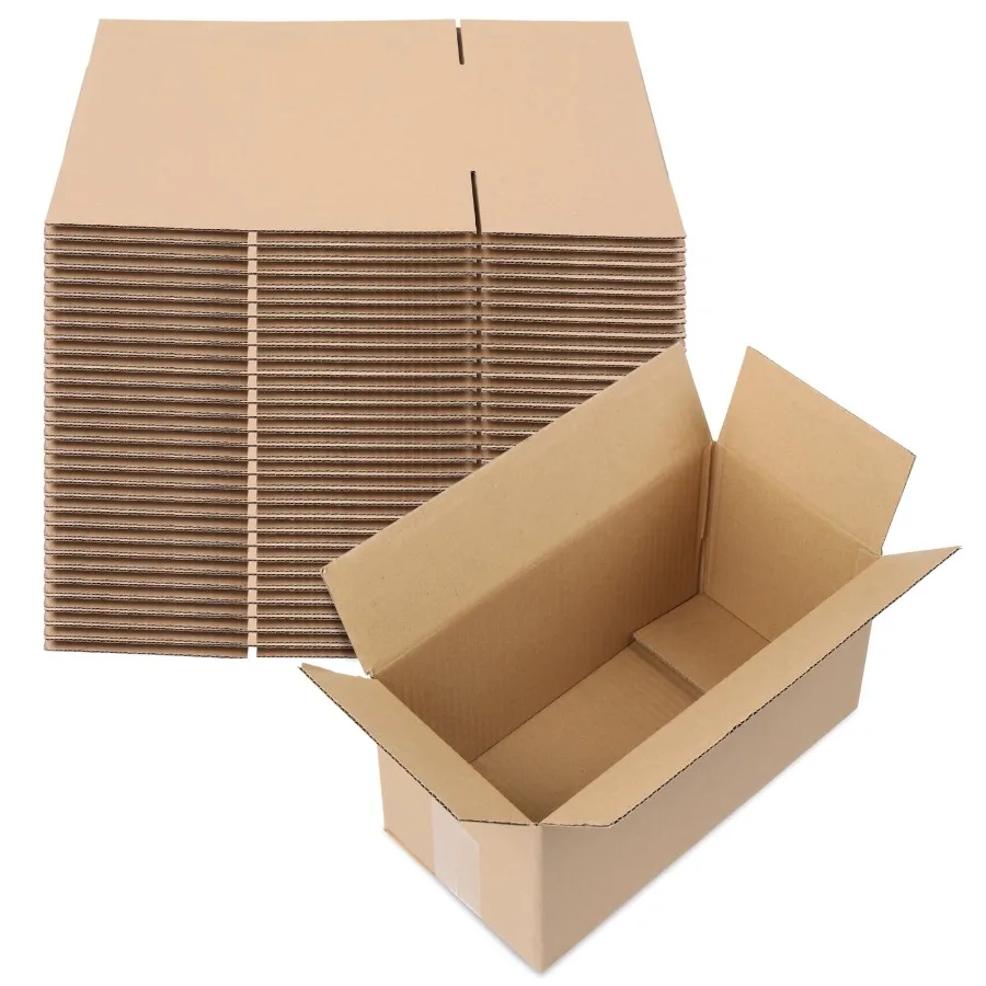 

50Pcs Thick 3mm Corrugated Cardboard Boxes in Kraft Paper Color Ideal for Packaging and Shipping Dimensions 12 x 6 x 6 30.5 x 1